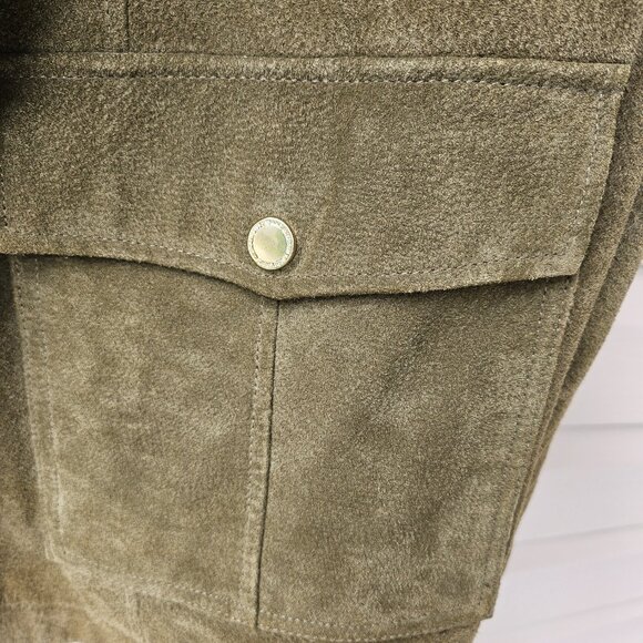 Barn Jacket Suede Jacket-Olive Green Isaac Mizrahi - Picture 9 of 12